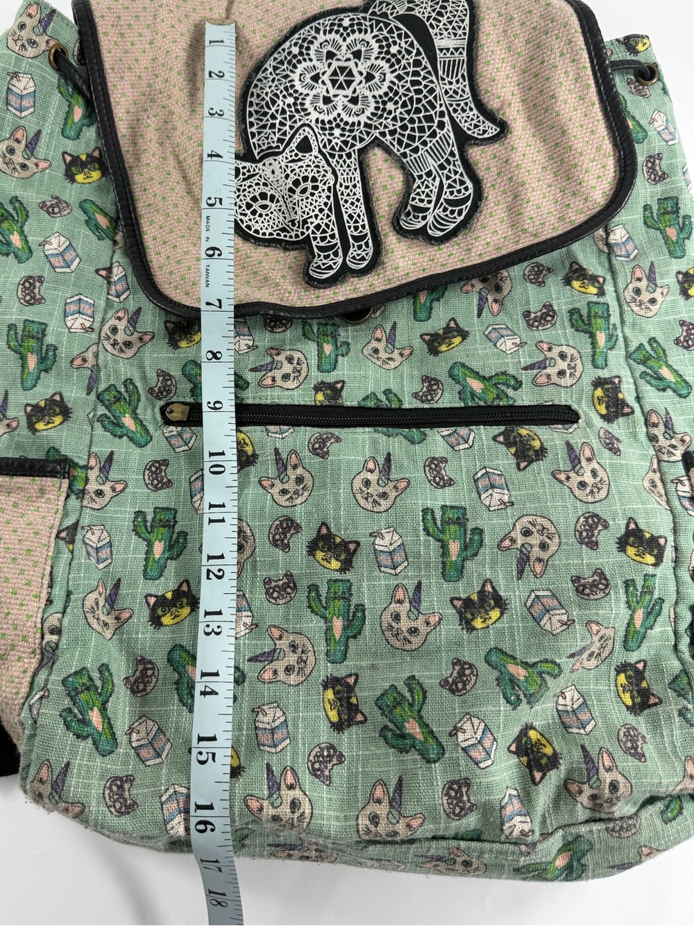 Cat Print Backpack Witchy Cottagecore Kawaii Boho Mini Backpack Purse - Picture 7 of 10